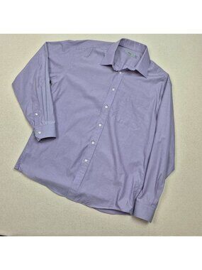 Marks & Spencer Men's Long Sleeve Button Up Purple Dress Shirt Sz 39 15½